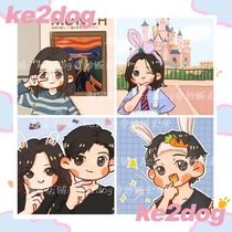 ke2dog new original idol cute Japanese cartoon anime couple hand-painted avatar private custom Ako