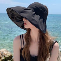 Summer UV vinyl empty top sunshade sunscreen hat Anti-ultraviolet face cover sun hat ponytail foldable fisherman hat tide