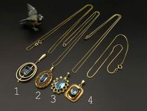 German JUGENDSTIL New Art Wind Copper Clad Gold Strip Inlay Pendant and Necklace Factory Production j