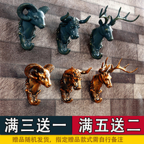 American Creative Animal Head Decoration Hook Hengguan Living Room Wall Key Clothing Cap Hook Emulation Deer Head Pendant Solid