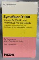 Yaner Germany D500 Novartis Zymafluor Vitamin D3 Fluorine-containing baby Children VD Calcium Tablets 90 tablets