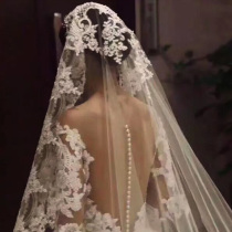 Bride wedding veil master wedding accessories luxury super long tailing French court retro lace lace hijab