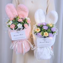 Creative Handmade Crochet Rose Wool Bouquet Finished Hand Bouquet Birthday Gift for Girlfriend Girlfriend and Children