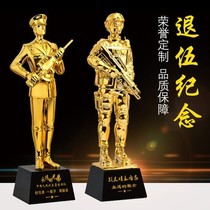 August 1st Army Day Veterans souvenir gift Resin crystal Trophy custom competition Award Free lettering
