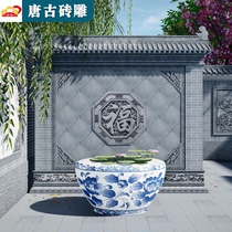 Tang ancient brick carving Antique brick carving Relief Chinese style Fu word shadow wall wall Photo wall Yingmen wall New Chinese style ancient building courtyard