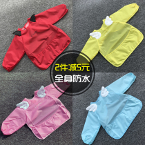 Demon angel wings baby anti-dressing long sleeve childrens eating clothes waterproof bib quick-drying cover painting clothes