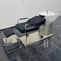 Japanese soft pillow comfortable shampoo bed hair salon special half-lying punch bed light luxury stainless steel hair shop tide style