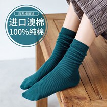 Socks female stockings ins tide summer thin long tube pile socks spring and autumn colorful candy color autumn winter stockings