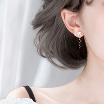925 Pure Silver Earline Shorts Woman Temperament Brief Ear Chain Student Earrings 2020 New Trendy Sueared Fairy