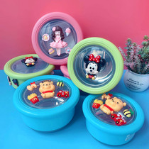 Cartoon student environmental protection fruit box heat insulation portable sealed soup bowl girl heart lunch box stainless steel fresh box gift