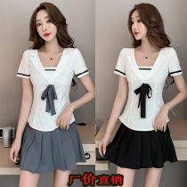 2021 Foot massage Foot bath technician work clothes suit Pleated skirt Night club spa bath work clothes College style summer