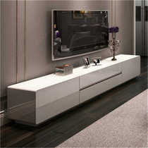 Piano paint white TV cabinet coffee table combination simple modern living room furniture TV cabinet floor cabinet short cabinet