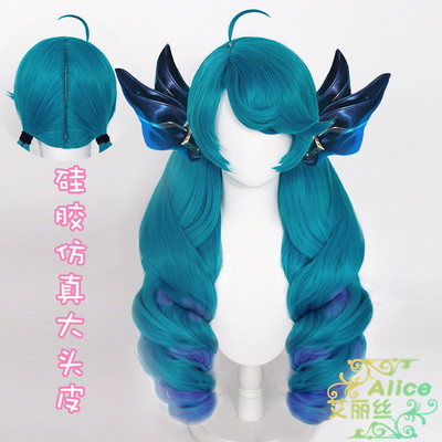 taobao agent Alice LOL new hero Gwen COS wig Tiger mouthpiece spiral rolling ponytail Lingluo doll simulation scalp