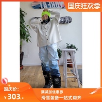 John Snow mens and womens leg double board soft shell ski pants waterproof plus velvet warm wear-resistant breathable Korea Korea