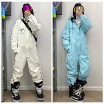 John snow ski suit female suit combined waterproof plutonic cotton thermal panel double ski dress