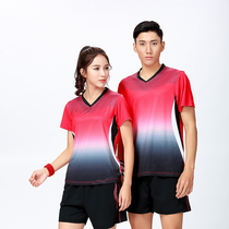 New mens and womens table tennis suit couples short sleeve badminton sportswear match uniform can be printed