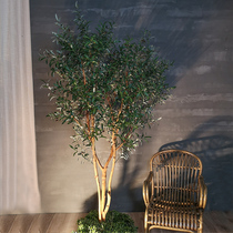 Large simulation green olive tree Fake tree plant Shopping mall Hotel office landscaping can be customized floral art