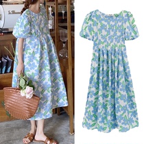 Pregnant women summer floral skirt suit Summer high sense small fresh European and American style dress out of fashion new