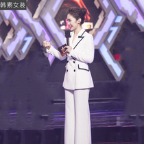 Star same high-grade white suit suit female Korean Spring and Autumn new design sense dress suit two-piece suit