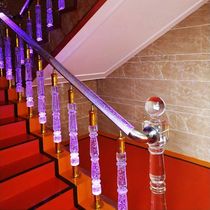 Crystal stair handrail guardrail column duplex indoor glass crystal railing Villa bar KTV handrail column
