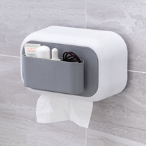 Punch-free tissue box wall-mounted countertop toilet cute personality family Storage roll paper toilet paper box
