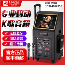 Manlong square dance audio High Power Video K song screen with display outdoor mobile lever live Speaker