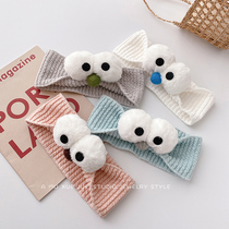  Face wash mask hair band female net red Korean cute big eyes headband Simple and fresh hair band headband headdress