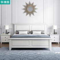 Bed solid wood 1 8 M master bedroom double bed modern minimalist 1 5 white princess American Oak high Box storage queen bed