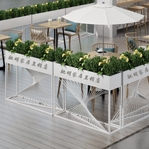 Restaurant partition flower frame shopping mall milk tea shop cafe decoration fence fence outside the flower trough outdoor iron box