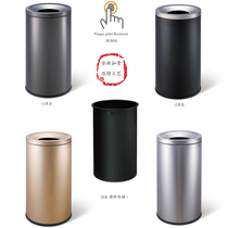 New stainless steel Hong Kong-style trash can large direct Hotel Hotel creative Peel tube rocker cover without lid round box
