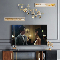American retro living room TV background wall decorations modern minimalist restaurant light luxury wall hanging creative mirror