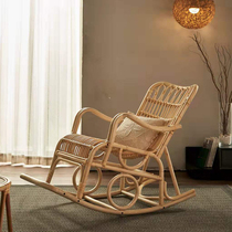 Natural real vine rocking chair Balcony Casual Lounge Chair Single Sofa Chair Sub Sloth Nap Chair Nordic Home Rocking Chair