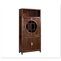 Xingye Furniture New Chinese Style All Solid Wood Ebony Combination Bookcase Cabinet