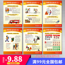  Fire propaganda exhibition board School safety and fire protection logo Enterprise rules and regulations column sticker look at the slogan wall chart painting
