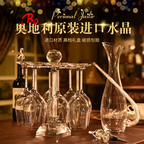Light luxury crystal red wine glass set Household European wine goblet wine dispenser Gift set Creative lettering