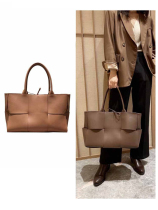 2021 new bag autumn winter texture big bag woven tote bag female leather large capacity portable shoulder cowhide bag
