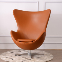 Designer Chair Egg Chair Nordic Leather Foot Steps Master Room Living Room Leather Art High Back Sofa