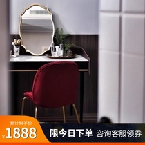 Solid wood dressing table bedroom modern simple small apartment marble rock board small piano ins Wind Net red makeup table