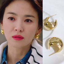 Advanced Sense Song Huiqiao with Earrings Retro French Gold Earrings Female Qiao Mei Earrings 2021 New Tide in