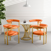 Simple and light luxury modern dining chair Sales office Hotel negotiation table and two chairs Reception negotiation table and chair combination