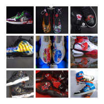 Hot-selling basketball shoes custom DIY color change to map Private custom painted transformation graffiti hand-painted shoes