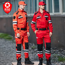 R56 new red emergency rescue suit long sleeve anti-static suit outdoor earthquake water Fire Rescue suit