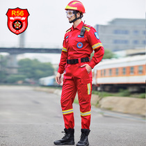 R56 new blue emergency rescue suit anti-static reflective set custom outdoor earthquake water fire rescue