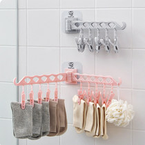 Toilet balcony clothes clip pants clip multi-function rotatable folding wall installation drying clothes storage clip