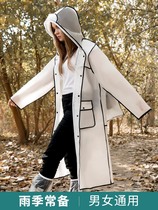 Japanese transparent raincoat women long full body cute portable Cycling Bicycle single hike outdoor one-piece waterproof