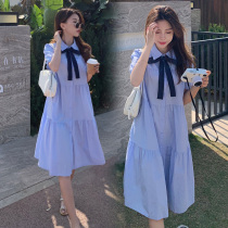 Summer new Korean version of the net red maternity summer suit summer large loose shirt skirt top summer dress