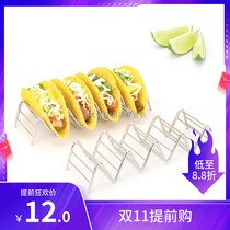Zhengyu craftsman creative tableware stainless steel Mexican fried basket corn tortilla rack Taco tower can rack V-shaped 3 grid wide