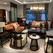 New Chinese style solid wood ebony wood sofa simple modern storage villa living room large and small apartment Zen furniture customization