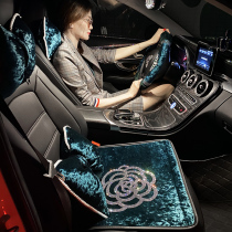 Retro National Tide Car Cushions Inlaid Drilling Tea Flowers All Season Universal Single Mat Winter Plush Warm Seat Cushion Goddess Interior