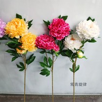 Floor peony fake flower simulation flower living room lily Xuanguan wedding decoration flower furnishing plastic for Buddhas sleeping lotus